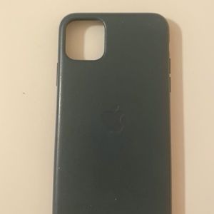 iPhone 11 Pro Max green Apple leather case